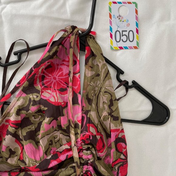 FREE PEOPLE Kyle Printed tunic top /smocked beach halter, SMALL, NWOT - Picture 9 of 13